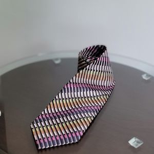 Aurelio Valentino Italy Tie - 100% Polyester - Pink, blue, black, green & orange